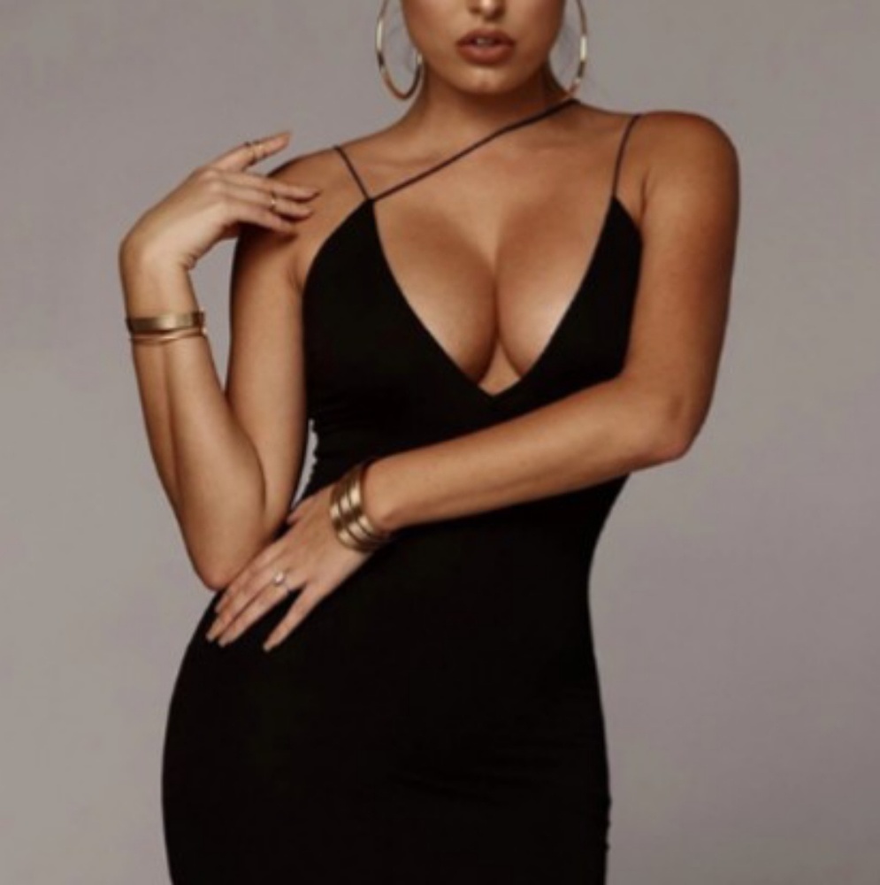 Sexy V Neck Low Cut Sleeveless Dress